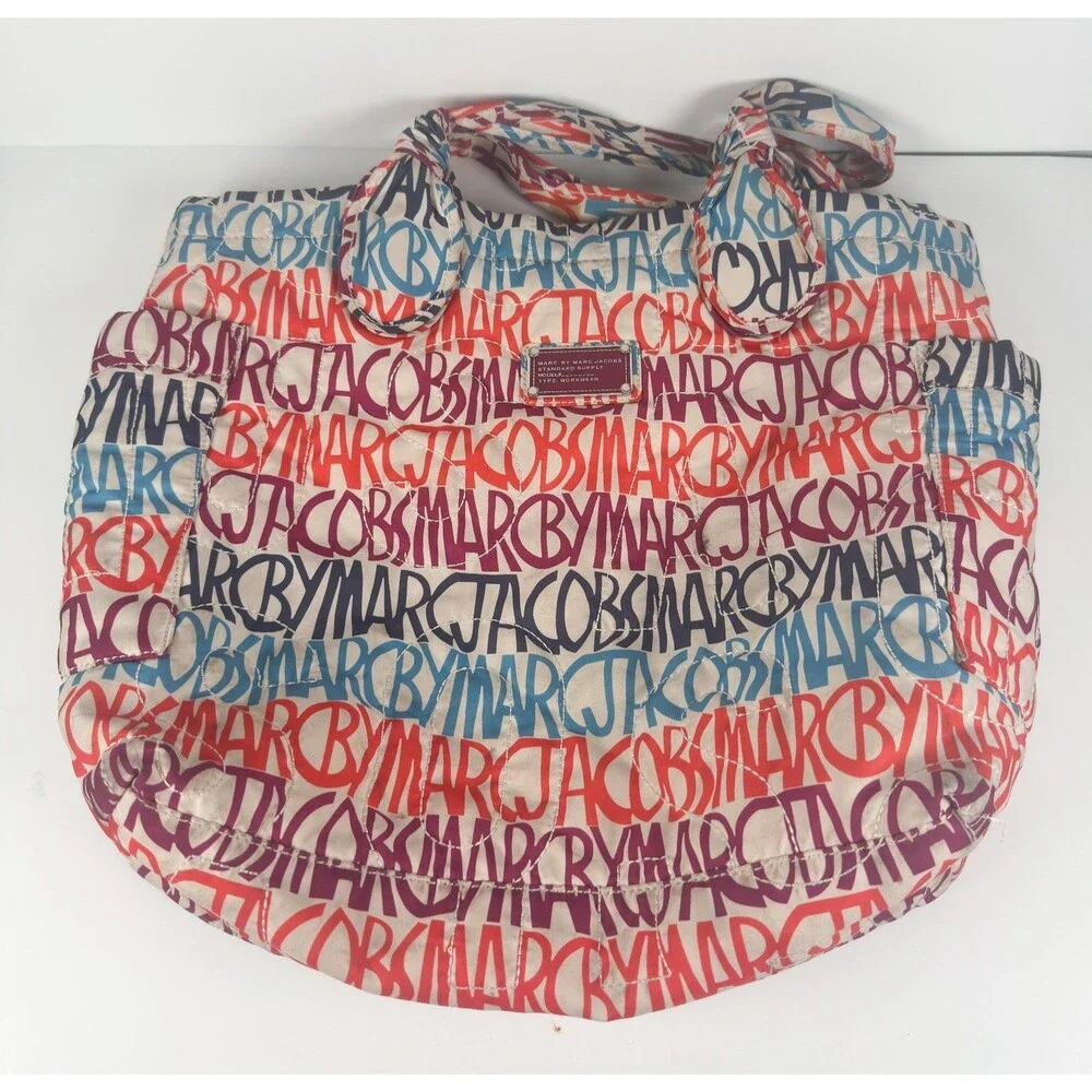 Marc by Marc Jacobs Nylon Tote Large Multicolor Graffiti Tote Bag Purse
